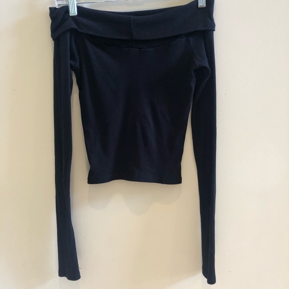 LA Hearts Off the Shoulder Long Sleeve Crop Top - Picture 3 of 5